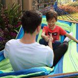 High Quality Outdoor Canvas Hammock Swing Bed With Wooden Stick and Pillow thumbnail-3