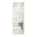 Nordic Brass Gold Full-length Mirror Personalized Villa Custom Full-length Mirror Studio Clothing Fitting Floor Mirror Square thumbnail-1