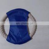 Customize LOGO Dog Training Bite Cotton Rope Round Flying Disc Dog Toys thumbnail-1