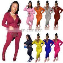 Manufacturer Wholesale Spring New Fashion Sports and Leisure Suit Zipper Pocket Two-piece Custom LOGO thumbnail-1