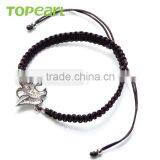 Topearl Jewelry 925 Sterling Silver Beads Jewelry Bird Charm Hand-knitted Bracelet Colorful Silver Bracelets For Gift 9SB14 thumbnail-3