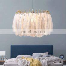 Bedroom Lamp Feather Chandelier Modern Luxury Warm Romantic Creative Room Nordic Ins Wind Pendant Lights thumbnail-3