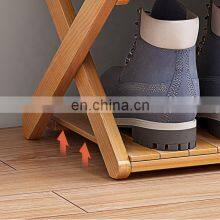 Folding Bamboo Shoe Rack Bench Shoe Shelves Plant Display Stand Storage Shoe Rack Cabinet Storage Holders & Racks thumbnail-5