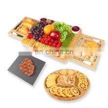 Natural Bamboo Cheese Charcuterie Platter Serving Tray Board Cutlery Set thumbnail-3