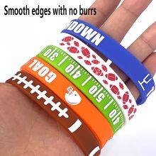 Manufacture in Stock Rugby Soft Sport Silicone Wristband Print Colorful Adult Acttivity High Quality Silicone Bracelet thumbnail-3