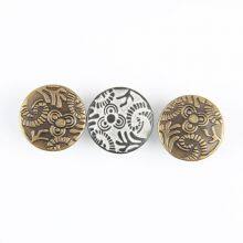 Embossed Logo Brass Material Jeans Jacket Logo Custom Metal Buttons for Denim Jeans thumbnail-5