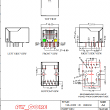 FC62115BNL .fly_core.10M/100M.РJ45 с трансформатором и светодиодом