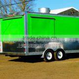 Green Biaxial Food TruckMobile Kitchen Tail Gate Food Vending Concession Trailer thumbnail-2