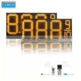 24 Inch Amber RF Control Gas Station LED Price Digital Sign