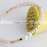 New Women Pearl Bangles Rose Gold Plated Charm Bracelets Fashion Jewelry thumbnail-2