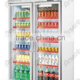 2 door Luxurious beverage display cooler/drink display fridge/supermarket display refrigerator/Commercial refrigerator