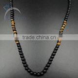 Simple Black Stone Beads Necklace thumbnail-3