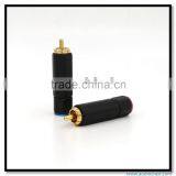 HIFI Factory Made Gold Plated RCA Audio Plug Connectors RCA Plug Male Audio Connector 24K Gold Plating Speaker Plugs