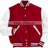 Red Wool and White Leather Sleeves Varsity Jacket , Varsity Jacket , Baseball Jackets , Customer Wool and leather Jacket