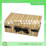 Wholesaler Wicker Effect Recycled Cardboard Gift Box Basket with lid and decorative bowknot                        
                                                Quality Choice