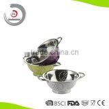 2015 New Products 3pcs Stainless Steel Colander With Handle and Foot