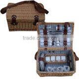 Decorative Weaving Canvas Picnic Basket thumbnail-1