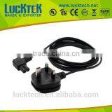 UK Male to IEC 320 C7 Right Angled Power Cord for LCD LED TV