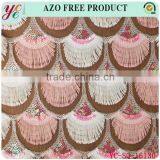 New Multi Color Fan Blade Type Net Sequin Fabric for Dancing