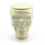 ceramic skull mug with lid
