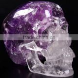 purple transparent bright hollow out crystal skull