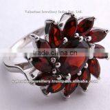 Garnet Silver Ring, Garnet Ring, Garnet Jewelry thumbnail-1