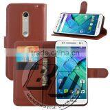 Manufacturer Wholesale Flip Wallet Style Magnetic Flip Stand PU Leather Case For Motorola Moto X Style(Moto X3) Fast Delivery