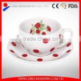 Wholesale Decal Printing Enamel Coffee Mug With Enamel Saucer thumbnail-1