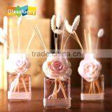 Transparent Glass Flower Fragrance Diffuser Bottle for Home Decor