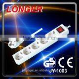 Hot Sale High Quality EU 5 Way Switch Extension Socket Power Strip GS CE 16A 220V