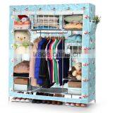 Portable Stainless Steel Frame Wardrobe Non Woven Fabric Wardrobe
