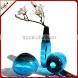 Mouth Blowing Sea Blue Color A Set Of Art Mediterranean Style Glass Vase For Centerpieces Wedding thumbnail-1