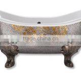 MB PBT-CV-S02 Handmade Mosaic Small Bathtub Design Silver Leaf Mosaic Art Mosaic Bathtub thumbnail-1