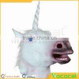 White Rubber Unicorn Cosplay Halloween Mask for Masquerade Carnival Halloween Costume thumbnail-2