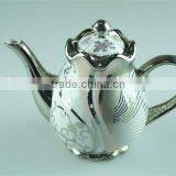 Siliver Chromed Porcelain Teapot With Lid, 800 ml Water Pots&kettles Chaozhou Stock thumbnail-1