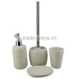 Stoneware Cement Wholesale White Resin Bathroom Accessories Set With Modern Design thumbnail-6