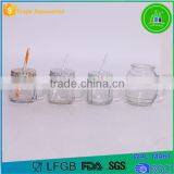 450ml Environmental Colored Glass Mason Jar With Straw thumbnail-2