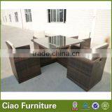 Comfortable Outdoor Garden Wicker Dining Table Set thumbnail-2