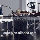 Handcraft Luxury Elegant High Back Fabric Armchair/leisure Chair/dining Chair With Stainless Steel Furnitre thumbnail-4