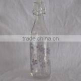 Custom Flower Printing 300ml Glass Juice Jar With Clip Top Rail thumbnail-4