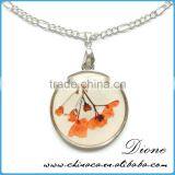 Handmade Clear Resin 30mm 20mm Dried Pressed Real Flower Pendant thumbnail-1