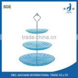 Colorful Glass Charger Plate Rack Set for Cake Pizza thumbnail-1