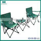 Small Camping Furniture Armrest Chairs Set, Table With 2 Cup Holers and 1 Cooler Bag,