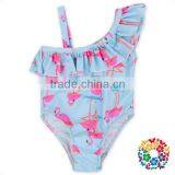 Ruffle One Piece Happy Flowers Swimsuits for Baby Girls thumbnail-4