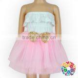 Sequin Bow Front Girls Perform Short Skirt 4 Layers Tulle Baby Ballet Tutu Skirt Girls thumbnail-4