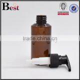 2017 Hot New Products Cosmetic Oblique Shoulder Beard Oil Lotion Pump Amber PET 100ml Plastic Bottle for Oil thumbnail-3