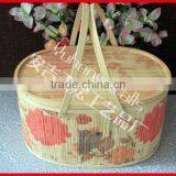 Strong Bamboo Storage Basket With Handle thumbnail-2