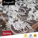 Custom Digital Printing Polyester Textile 3d Flower Lace Embroidered Fabric for Women Wedding Dress thumbnail-2