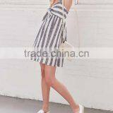 Latest Fashion Party Wear Tie Front Striped Mini Dress For Girls Names With Pictures HSd5081 thumbnail-3