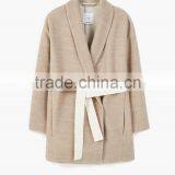 High Quality Ladies Side Pocket Long Sleeve Cheap Warm Cotton Coat thumbnail-5